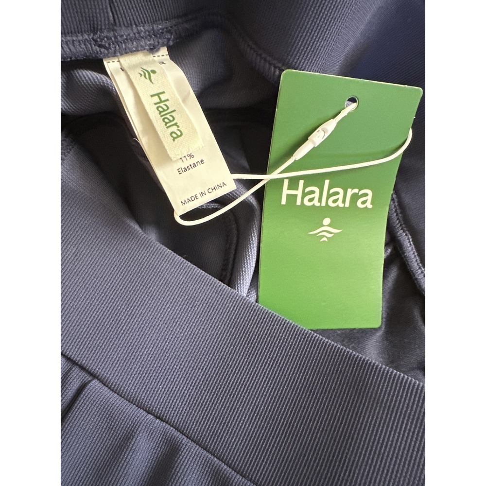 Halara Flex High Waisted Wide Leg Pants Micro Waffle Blue Womens LP Large Petite - Picture 8 of 14